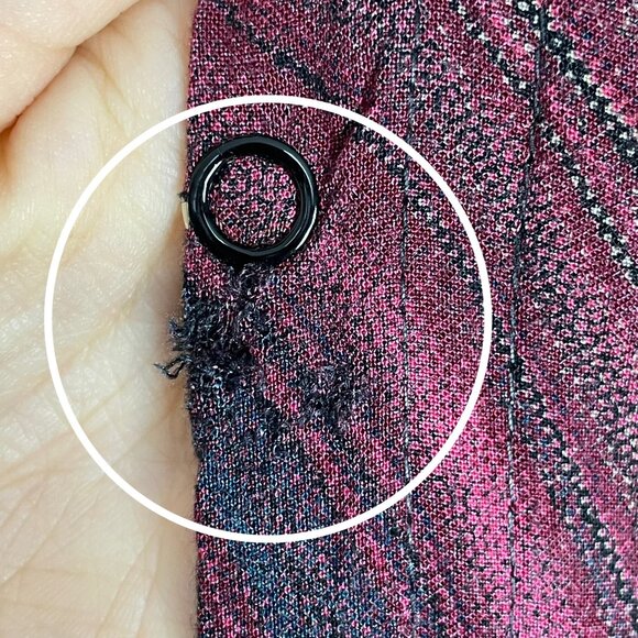 Vintage Blouse Graphic Pattern Handmade FLAWS Long Sleeve Fish Tail Secretary - Picture 10 of 13